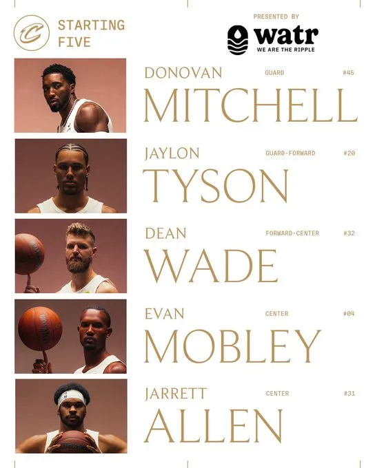 赛事赛程-骑士首发：泰森、迪恩-韦德、阿伦、莫布利、米切尔